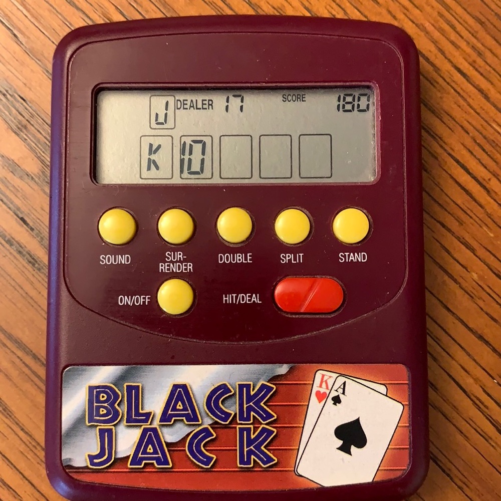 RADIO SHACK BLACK JACK ELECTRONIC HANDHELD LCD TOY CASINO BLACKJACK CARDGAME guc